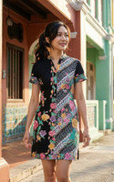 Reina Batik Shift Dress - Black