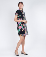Reina Batik Shift Dress - Black