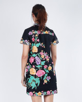 Reina Batik Shift Dress - Black