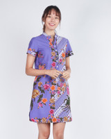 Reina Batik Shift Dress - Purple