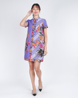 Reina Batik Shift Dress - Purple
