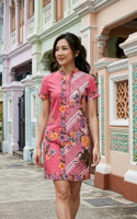 Reina Batik Shift Dress - Pink