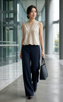 Tatti Lace Trim Top - Cream
