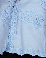 Tatti Lace Trim Top - Blue