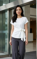 Molly Side Tie Top - White