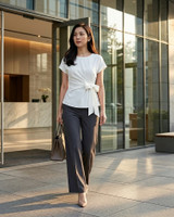 Molly Side Tie Top - White
