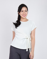 Molly Side Tie Top - White