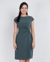 Cherie Side Twist Dress - Seafoam