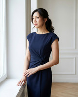 Cherie Side Twist Dress - Navy