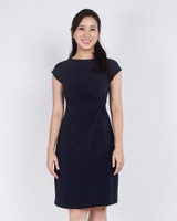 Cherie Side Twist Dress - Navy
