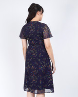 Hayley Flutter Sleeves Dress - Indigo