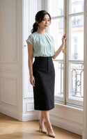 Noel Midi Pencil Skirt - Black