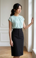 Noel Midi Pencil Skirt - Black