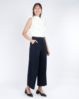 Viera Asymmetrical Mock Neck Top - White