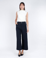 Viera Asymmetrical Mock Neck Top - White
