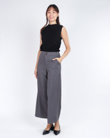 Viera Asymmetrical Mock Neck Top - Black