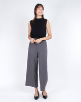 Viera Asymmetrical Mock Neck Top - Black