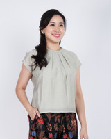 Eloise Rolled Neckline Top - Sand