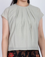 Eloise Rolled Neckline Top - Sand
