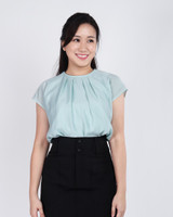 Eloise Rolled Neckline Top - Mint