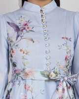 Celeste Floral Placement Dress - Lavender Blue