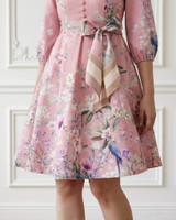 Celeste Floral Placement Dress - Pink