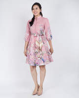 Celeste Floral Placement Dress - Pink