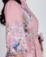 Celeste Floral Placement Dress - Pink