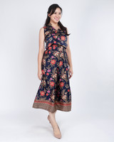 Amaya Batik Silky Culottes - Navy Hibiscus/Orchid
