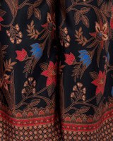 Amaya Batik Silky Culottes - Black Hibiscus/Orchid