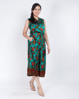 Amaya Batik Silky Culottes - Emerald Hibiscus/Orchid