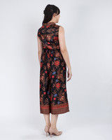 Amaya Batik Silky Top - Black Hibiscus/Orchid