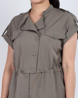 Lila Utility Romper - Taupe