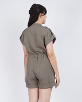 Lila Utility Romper - Taupe