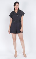 Lila Utility Romper - Grey 