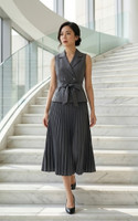 Celine Pleated Skirt - Grey