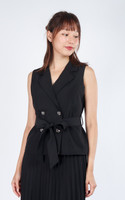Celine Belted Vest - Black