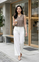 Edna Vest Top - Taupe