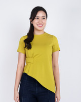 Ruth Slant Hem Top - Chartreuse