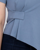 Ruth Slant Hem Top - Dusty Blue 