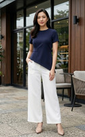 Ruth Slant Hem Top - Navy 