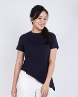 Ruth Slant Hem Top - Navy 