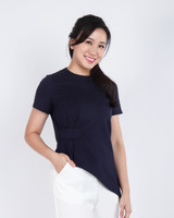 Ruth Slant Hem Top - Navy 