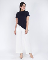 Ruth Slant Hem Top - Navy 