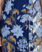 Yahana V-Neck Batik Dress - Navy