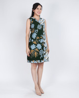Yahana V-Neck Batik Dress - Emerald