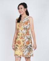 Yahana V-Neck Batik Dress - Yellow