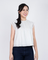 Delilah Lace Trim Top - White