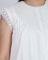 Delilah Lace Trim Top - White