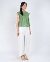Delilah Lace Trim Top - Sage